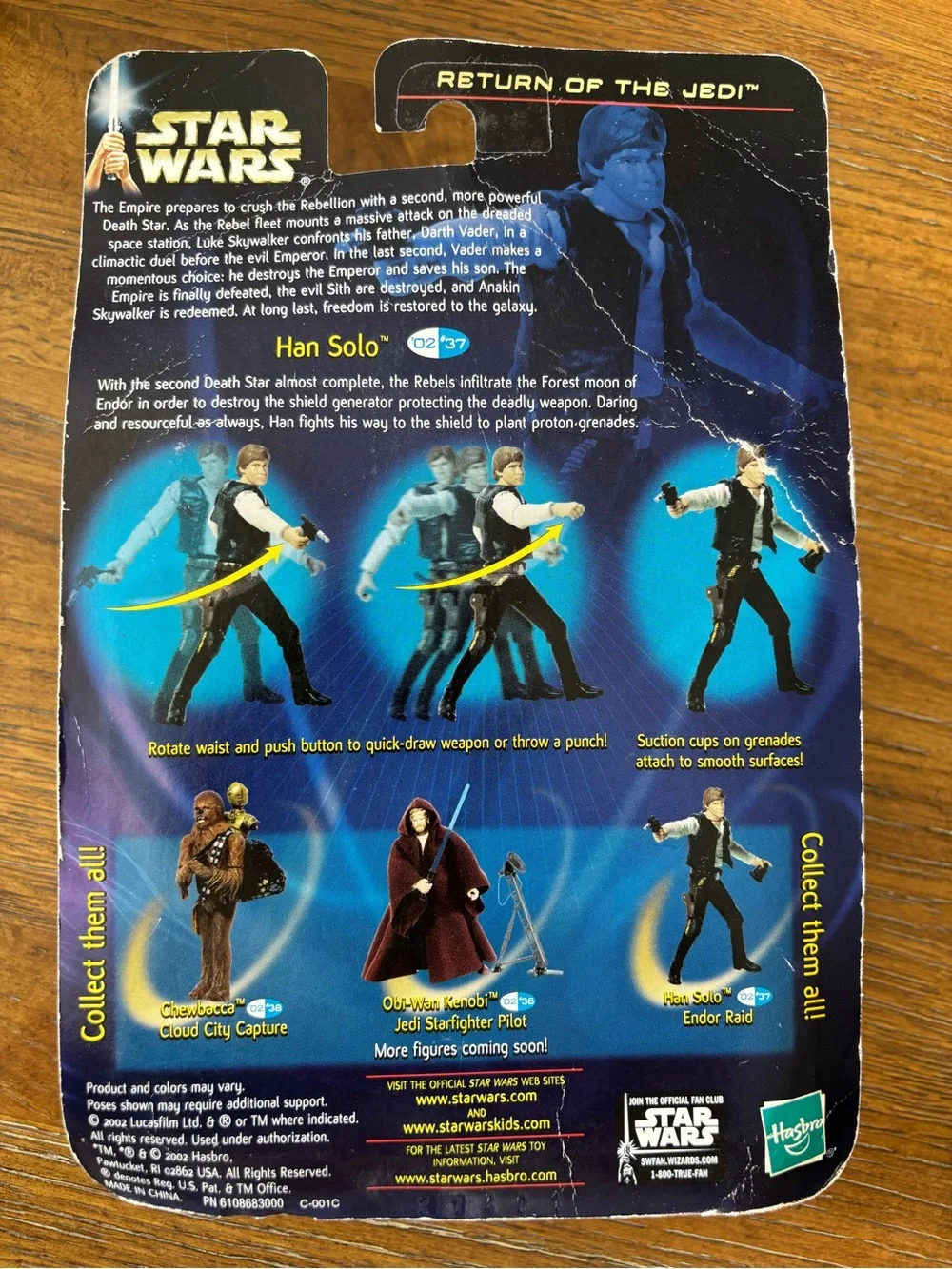 Star Wars Han Solo Toy Backing Card